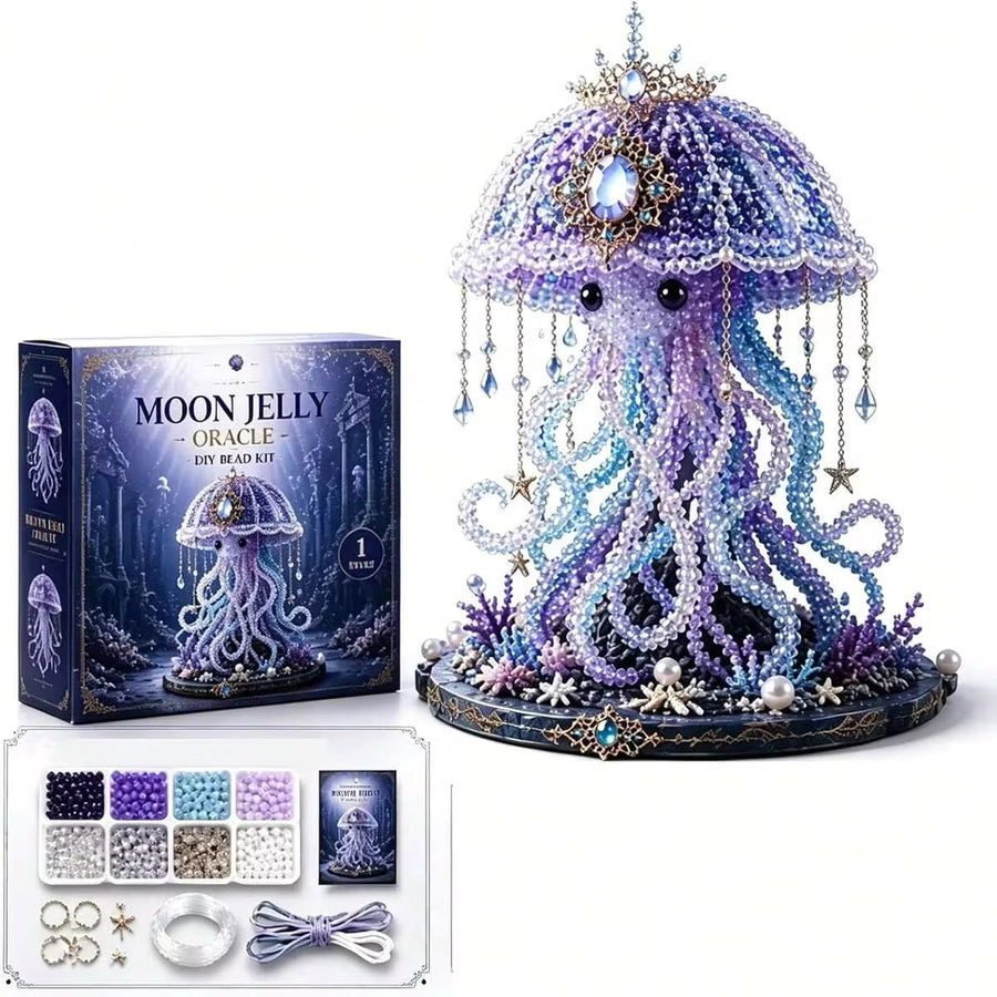 Mythical Ocean DIY Bead Kit For Beginners, 3D Beaded Animal Making Kit With Instructions, 8 Unique Sea Animal Designs With Glass Beads And Pattern Guide, Underwater Bead Embroidery Set
