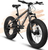 20 in Mountain Bike for 7 - 15 Years Old, 7 Speed Kids Bike with High Carbon Steel Frame, Fat Tire and Dual Disc Brake, Front Suspension Mountain