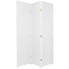 6 Ft. Tall Woven Fiber Room Divider - 3 Panel - White